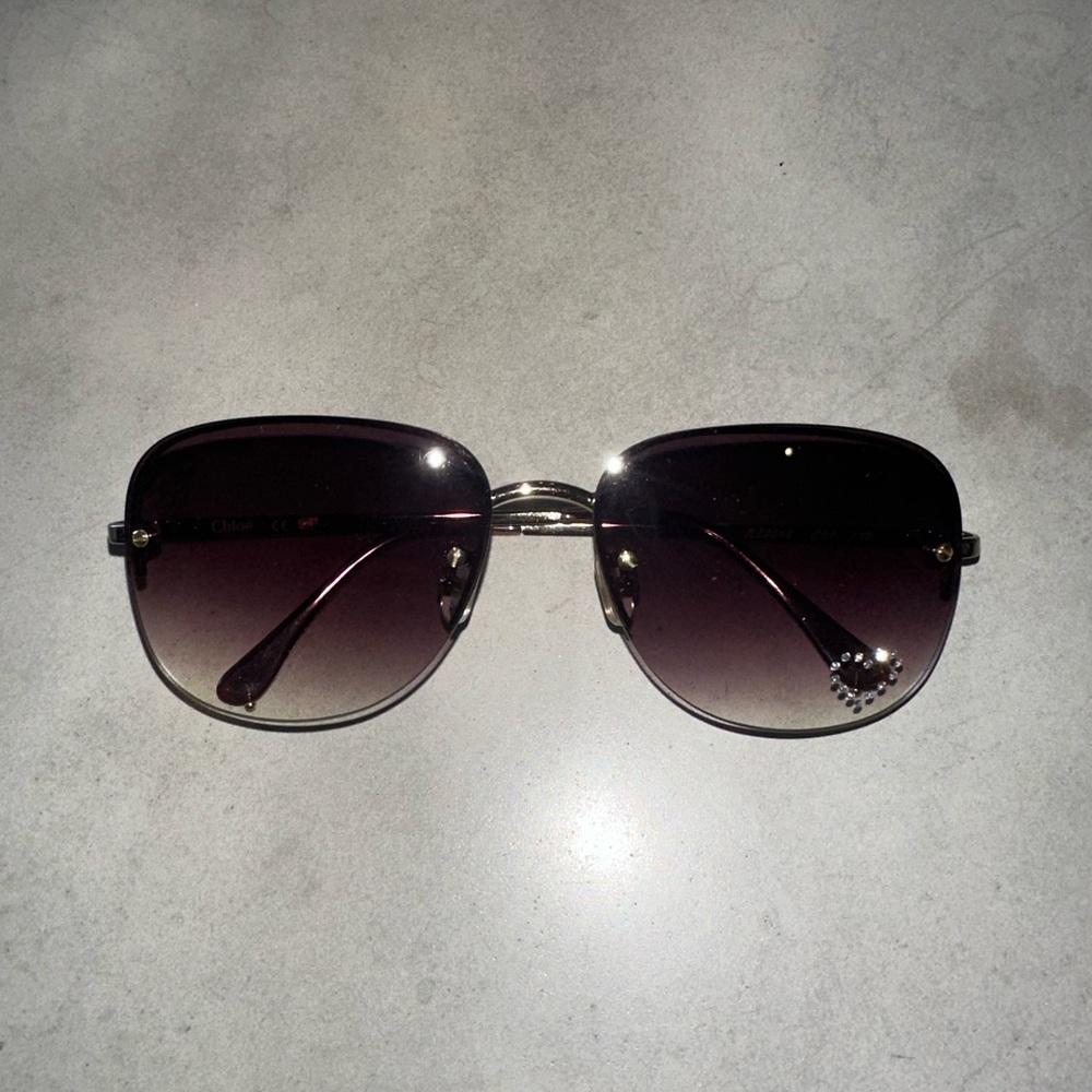 Chloe Ss1999 rhinestone heart sunglasses